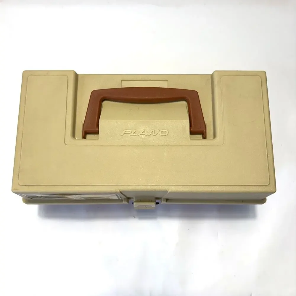 Vintage Plano 2200 2-Tray Tackle Box w/ Original 1992 Catalog & Papers